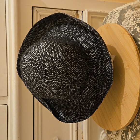 Liz Claiborne black and cream straw hat main image 6